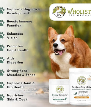 Wholistic Pet Organics Canine Complete - Dog Multivitamin Powder - 1 Lb - Daily Dog Vitamins and Supplements for Homemade Food - Immune System, Skin, Coat & Overall Health - Small and Large Breed