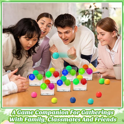 Domensi 20 Pack 12oz Plastic Fish Bowls with Table Tennis Carnival Game Favors Rectangle Gold Fish Bowls with Multicolor Balls Bulk for Adults Kids Candy Carnival Party Decoration Favors Supplies