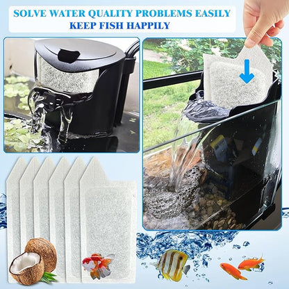 6 Pack Replacement Small Size Cartridges for Tetra Whisper Small Fish Tanks Filter; Refilled Filter Cartridges S Size for Aquarium Kits 3-10 Gallons Betta Fish Tank Kit