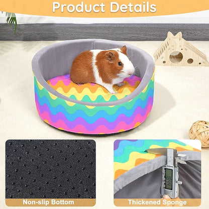 Glittme Soft Rabbit & Guinea Pig Bed - Thick Removable Mat, Machine Washable, Cozy Cuddler Cup Bed for Guinea Pig, Rabbit, Ferret