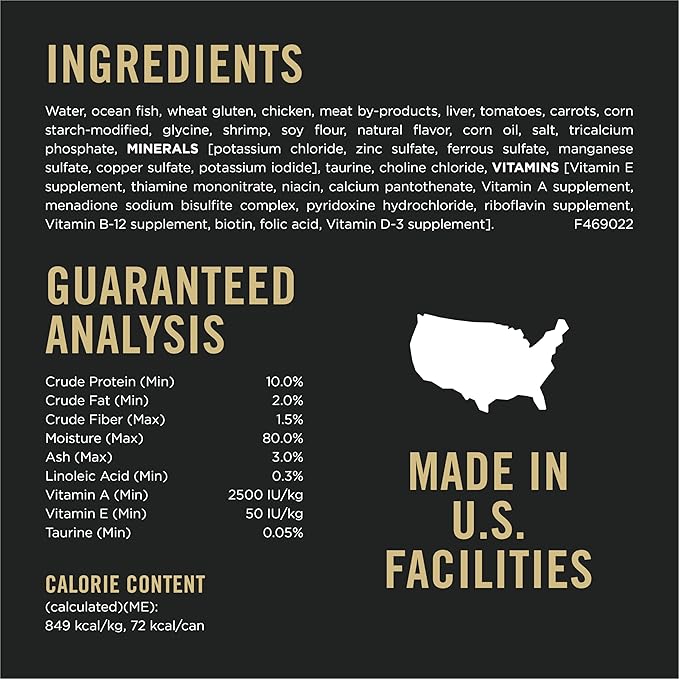 Purina Pro Plan Gravy Wet Cat Food, Complete Essentials Seafood Stew Entree in Sauce - (Pack of 24) 3 oz. Pull-Top Cans