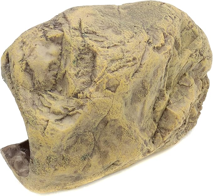 JIHAQUA Reptile Rock Reptile Hide Cave Hideout Terrarium Habitat Decor Ornament Shelter (Style A)