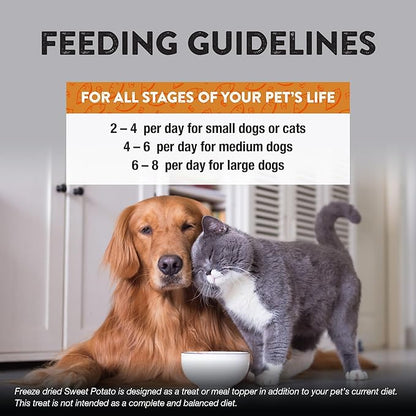 Northwest Naturals Raw Rewards Freeze-Dried Sweet Potato Treats for Dogs and Cats - Bite-Sized Pieces - Healthy, 1 Ingredient, Human Grade Ingredients, All Natural, Proudly Made in USA, 2 Oz