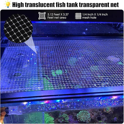 Clear Fish Tank mesh Netting Material Aquarium mesh lid Transparent Plastic Aquarium top Cover Screen Hood net(5.12 Feet X 3.37 Feet)