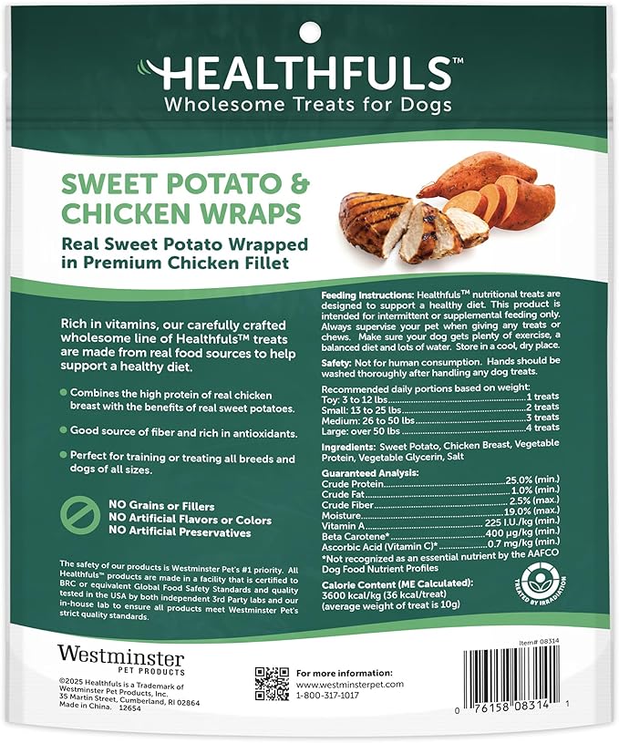 Chicken Wrapped Sweet Potato Dog Treats, 16oz