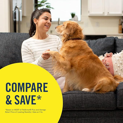 PetArmor Plus for Dogs Flea and Tick Prevention for Dogs, Long-Lasting & Fast-Acting Topical Dog Flea Treatment, 6 Count, small