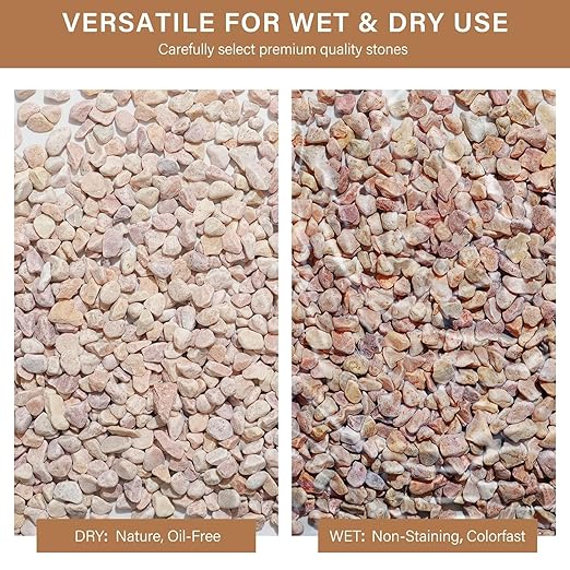 NUPICK 12 lbs Pebbles for Indoor Plants, 3/8 Inch Pea Gravel for Fish Tank, Decorative Rocks for Succulent, Natural River Stones for Vases, Cactus, Landscaping, Bird Bath, Aquarium, Peach