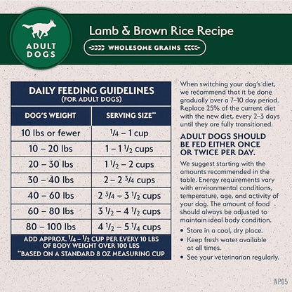 Natural Balance Limited Ingredient Adult Dry Dog Food with Healthy Grains, Lamb & Brown Rice Recipe, 24 Pound (Pack of 1)