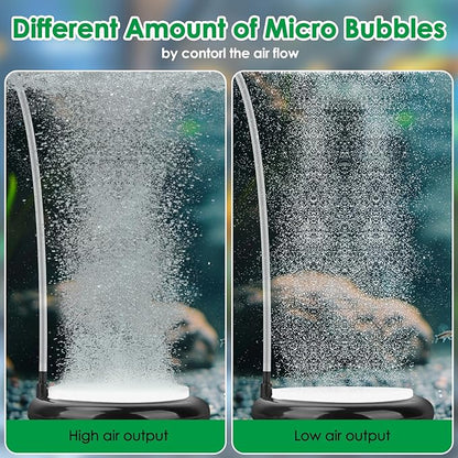 hygger Aquarium Air Stone Kit, Fish Tank Bubbler, Nano Furnace Flue Round Air Stone Disk Set for Hydroponics, Small Bubbles, Ultra-High Dissolved Oxygen Diffuser (4 Inch)