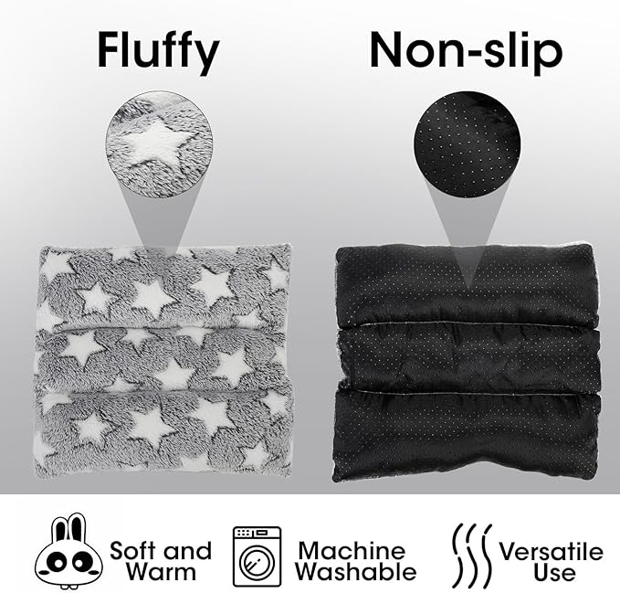 Amakunft Rabbit Bed Pad – Washable Plush Cushion for Guinea Pig, Bunny, Ferret, Chinchilla, Hedgehog, Small Animals, Soft Snuggle Sleeping Mat, Pet Bed Pad for Indoor Cage, Cozy & Easy to Clean