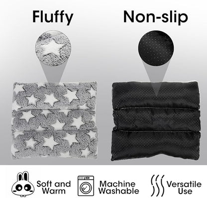 Amakunft Rabbit Bed Pad – Washable Plush Cushion for Guinea Pig, Bunny, Ferret, Chinchilla, Hedgehog, Small Animals, Soft Snuggle Sleeping Mat, Pet Bed Pad for Indoor Cage, Cozy & Easy to Clean