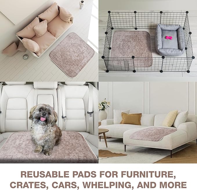 Washable Pee Pads for Dogs - Super Absorbent Reusable Puppy Training Pads - 100% Waterproof, Leak-Proof & Non-Slip Whelping Pads for Pet Housebreaking