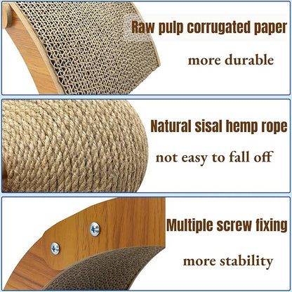 Fhiny Rabbit Scratch Toy, Natural Sisal Rabbit Scratching Ball with Cardboard Pad 2-in-1 Bunny Claw Scratcher Interactive Toys Nail Scratching Post for Indoor Pets Kittens Ferrets Small Animals