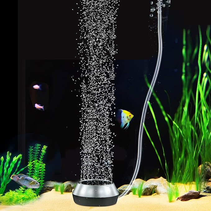 hygger Air Stone for Aquarium 2.3 Inch Fish Tank Bubble Kit Oxygen Diffuser with Air Tube, Check Valve Hydroponic Aeration Bubbler (Not Include Air Pump)