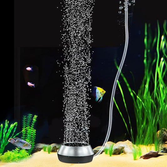 hygger Air Stone for Aquarium 2.3 Inch Fish Tank Bubble Kit Oxygen Diffuser with Air Tube, Check Valve Hydroponic Aeration Bubbler (Not Include Air Pump)