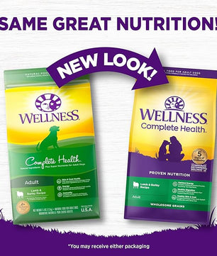 Wellness Complete Health Dry Dog Food, Wholesome Grains, Natural, Lamb & Barley Recipe, (26-Pound Bag)