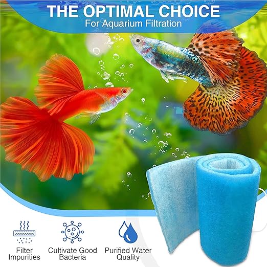 Big Kahuna Aquarium Filter Floss Rolls – 12-inch Pond and Aquarium Filter Media – 1-inch Thick Wet/Dry Aquarium Filter Pad – Bonded Filter Media Pad for Freshwater or Marine Aquariums, Ponds – 30ft