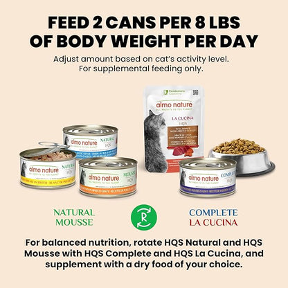 almo nature HQS Natural Wet Cat Food Tuna in Broth Pacific Style 2.47 oz (Pack of 24)