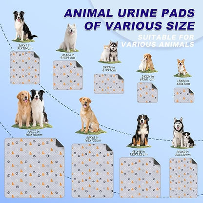 Washable Pee Pads for Dogs, 2 Pack Absorbent Reusable Training Dog Pads Pet Puppy Pads, Non-Slip Potty Pads for Whelping, Playpen, Crate, Bed, Orange, 24"x48"