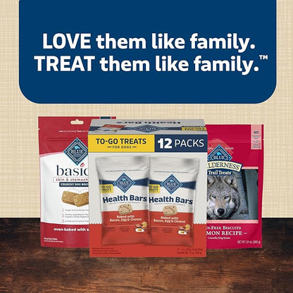 Blue Buffalo Health Bars Natural Crunchy Dog Treats TOGO Mini Biscuits Bacon Egg & Cheese