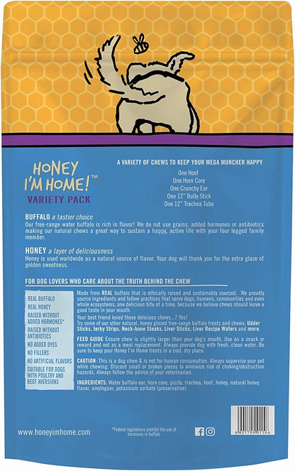 Honey I'm Home Mega Muncher Variety Pack Honey Coated Buffalo Chews