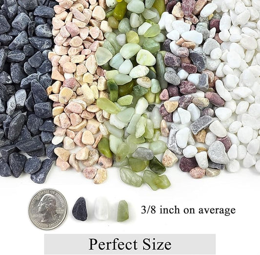 2lbs Black Gravel, 3/8 Inch Black Stones. Decorative Black Rocks for Succulent Plants, Vase, Cactus, Bamboo Plants and Outdoor Garden Landscaping