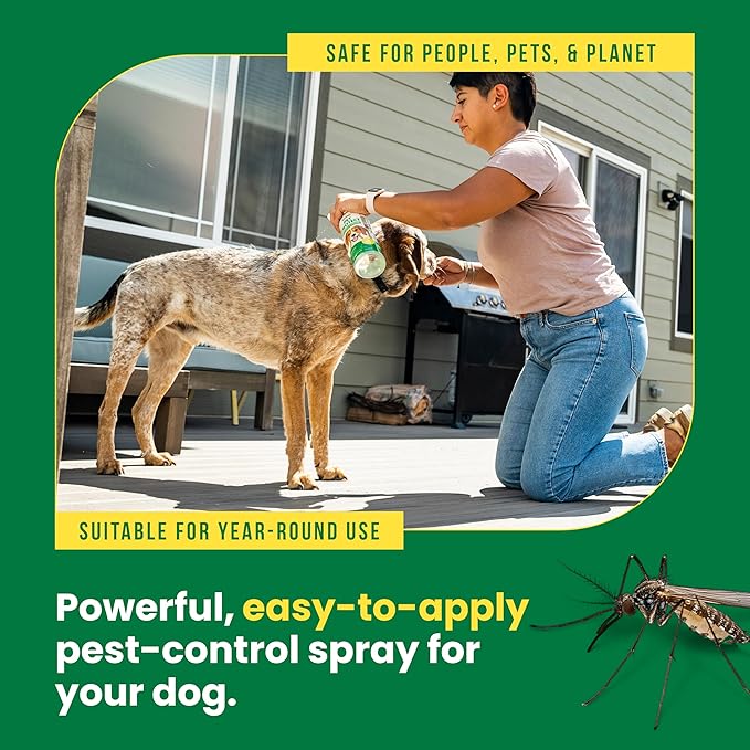 Sunday Pet Protect Flea, Tick, & Mosquito Spray – Natural, Effective Bug Spray for Dogs – Kills, Controls, Prevents Biting Pests with Cedarwood & Soybean Oil – 24 oz