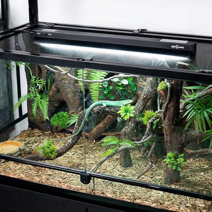 REPTI ZOO Switchable UVB Light for Reptiles, 24W T5 UVB Light Combo Kit for Tropical & Desert Reptile, 22.6" Terrarium Hood Lamp Fixture with UVB 10.0 Bulb for Bearded Dragon Snake Gecko Lizard Turtle
