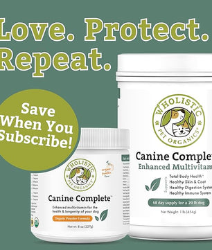 Wholistic Pet Organics Canine Complete - Dog Multivitamin Powder - 2 Lb - Daily Dog Vitamins and Supplements for Homemade Food - Immune System, Skin, Coat & Overall Health - Small and Large Breed