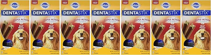 PEDIGREE DENTASTIX Large Dog Dental Treats Beef Flavor Dental Bones, 6.07 oz. Pack (7 Treats)