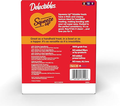 Delectables Squeeze Up Non-Seafood Variety Pack, Creamy Squeezable Puree, Lickable Wet Cat Treats, Grain Free, No Added Fillers, No By-Products, No Added Preservatives, 0.5 Ounces Tube, 72 Tubes Total
