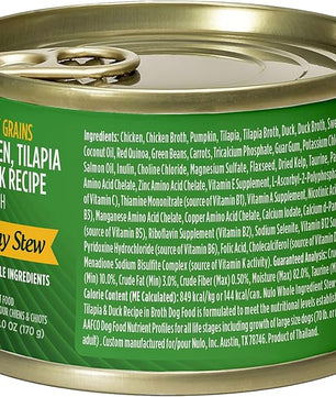 Nulo Ancient Grains Savory Stew with Whole Ingredients Puppy & Dog Food, Chicken, Tilapia, and Duck in Broth, 6.0 Ounce, 8 Cans