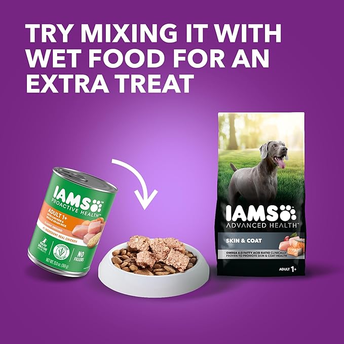 IAMS Advanced Health Skin & Coat Adult Dry Dog Food Chicken and Salmon Recipe, 27 lb. Bag