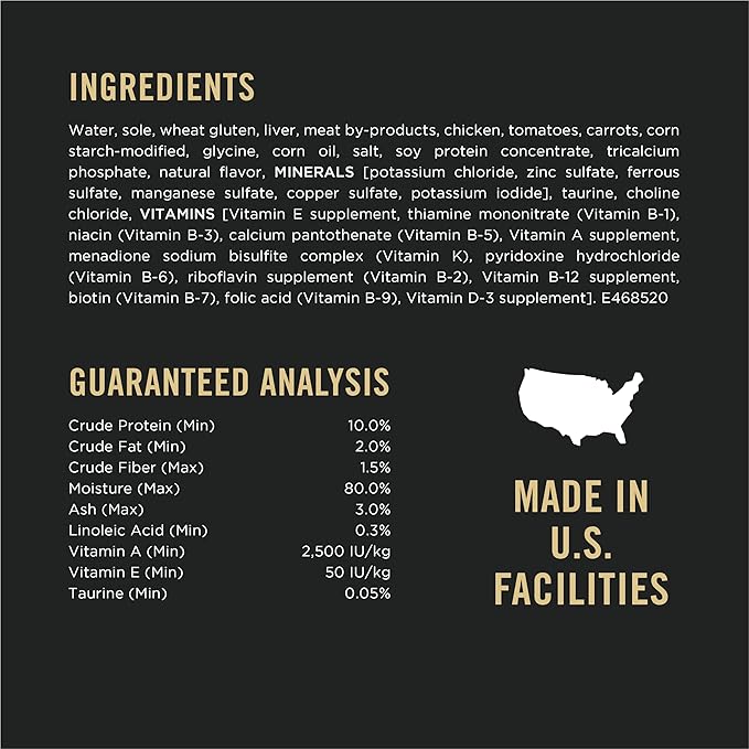 Purina Pro Plan Gravy, Pate, High Protein Wet Cat Food, COMPLETE ESSENTIALS Sole & Vegetable Entree in Sauce - (Pack of 24) 3 Oz. Pull-Top Cans