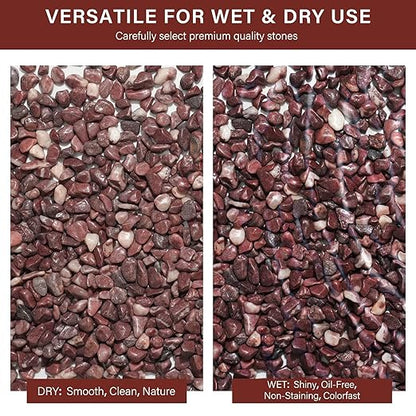 NUPICK 3 lbs Pebbles for Indoor Plants, 3/8 Inch Pea Gravel for Fish Tank, Polished Decorative Rocks for Succulent, Natural River Stones for Vases, Cactus, Landscaping, Bird Bath, Aquarium, Red