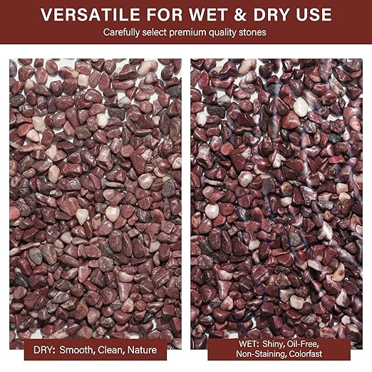 NUPICK 12 lbs Pebbles for Indoor Plants, 3/8 Inch Pea Gravel for Fish Tank, Polished Decorative Rocks for Succulent, Natural River Stones for Vases, Cactus, Landscaping, Bird Bath, Aquarium, Red