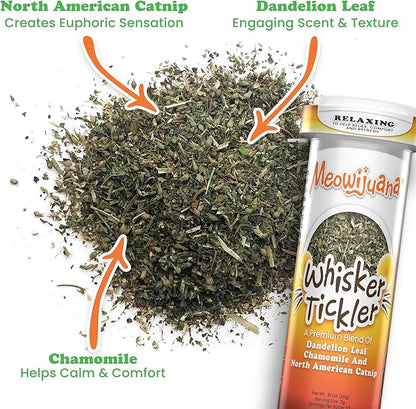 Meowijuana Purrple Passion Cat Nip - Premium Organic Blend of Catnip for Cats & Silvervine, Stimulates Playful Behavior, 26g, Natural Wellness Gift for Cat Lovers