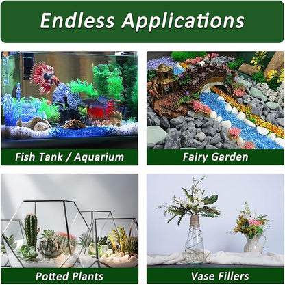 BXI 2.2 Lbs Small Aquarium Substrate Gravel Sand, Polished Smooth Fish Tank Gravel, Colorfast Uncoated White Natural Pebbles, Decorative Stones for Vase Fillers, Fairy Garden, Potted Plants