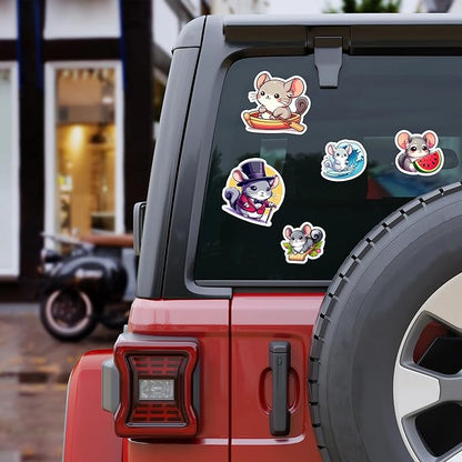 Pack 50 PCS Chinchilla Stickers Print Cool Animal Cartoon Waterproof Vinyl Decals Cute Items for Kids Teens Boys Girls Labels Decor Laptop Phone Case Water Bottles Helmet