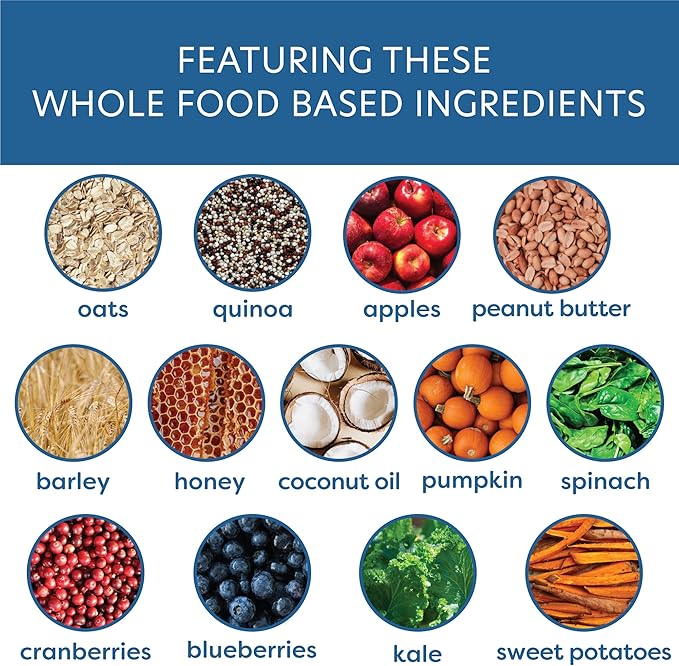 Body and Soul Superfood Dog Treats – 3 Pack Variety | Pumpkin + Leafy Greens, Peanut Butter + Apple, Berry Blend + Honey | Plant-Based Crunchy Biscuits with Ancient Grains | Made in USA