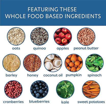 Body and Soul Superfood Dog Treats – 3 Pack Variety | Pumpkin + Leafy Greens, Peanut Butter + Apple, Berry Blend + Honey | Plant-Based Crunchy Biscuits with Ancient Grains | Made in USA