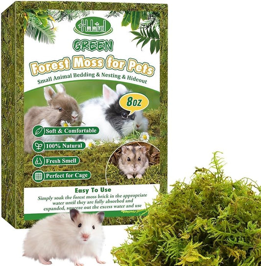 Halatool 12QT Small Animals Bedding & Nesting Material, Forest Moss for Odor Control Rabbits Squirrels Hamsters Guinea Pigs, Soft & Safe for Small Animals Cages Terrariums Reptiles Plants