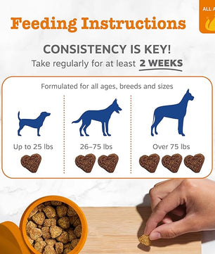 Zesty Paws Dog Multivitamin, Chewable Dog Vitamins and Supplements for Hip & Joints, Skin & Coat, Omega 3 Fish Oil for Dogs- Senior & Puppy Multivitamin- Peanut Butter- 50ct