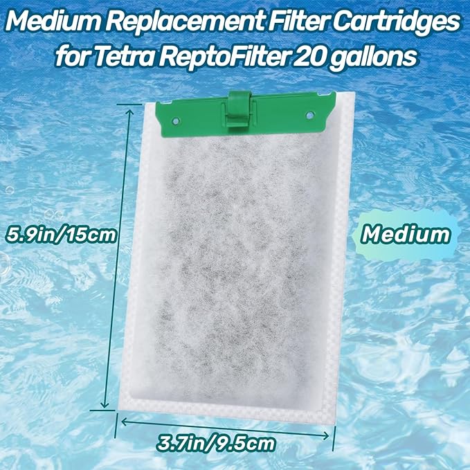 Aquarium Filter Cartridge Compatible with Tetra Whisper Bio-Bag Power Filters, Replacement Filter Cartridges for Tetra ReptoFilter Cartridges Aquariums (12 Packs, Medium)