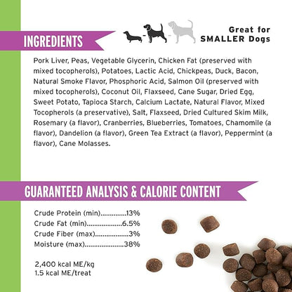 Pet Botanics 4 oz. Pouch Training Reward Mini Soft & Chewy, Duck and Bacon Flavor, with 200 Treats Per Bag, The Choice of Top Trainers