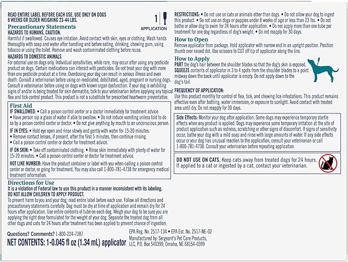 PetArmor Plus Flea and Tick Prevention for Dogs, Medium Dog Flea and Tick Treatment, 6 Doses, Waterproof Topical, Fast Acting (23-44 lbs)