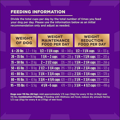Wellness CORE+ Dry Dog Food with Freeze Dried Pieces, Grain Free, High Protein, Natural, Healthy Weight Turkey & Chicken Recipe, (18-Pound Bag)