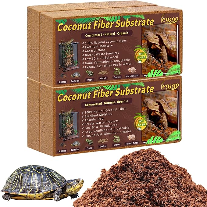Legigo 4 Pack Compressed Coconut Fiber Substrate - 100% Organic Coconut Fiber Brick Bedding for Reptiles, Natural Coco Husk Substrate Terrarium Bedding for Snake, Hermit Crabs, Frogs, Tortoise, Gecko