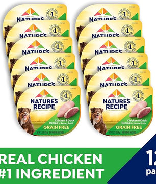 Nature's Recipe Grain Free Wet Dog Food, Chicken & Duck Recipe, 2.75 Ounce Cup (Pack of 12)