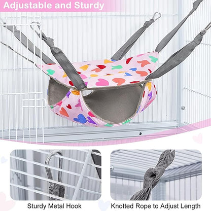 Glittme Ferret Hammock 4 Pack Ferret Cage Accessories Washable Rat Hammock Soft Guinea Pig Hammock for Ferrets, Rat, Sugar Glider, Squirrel
